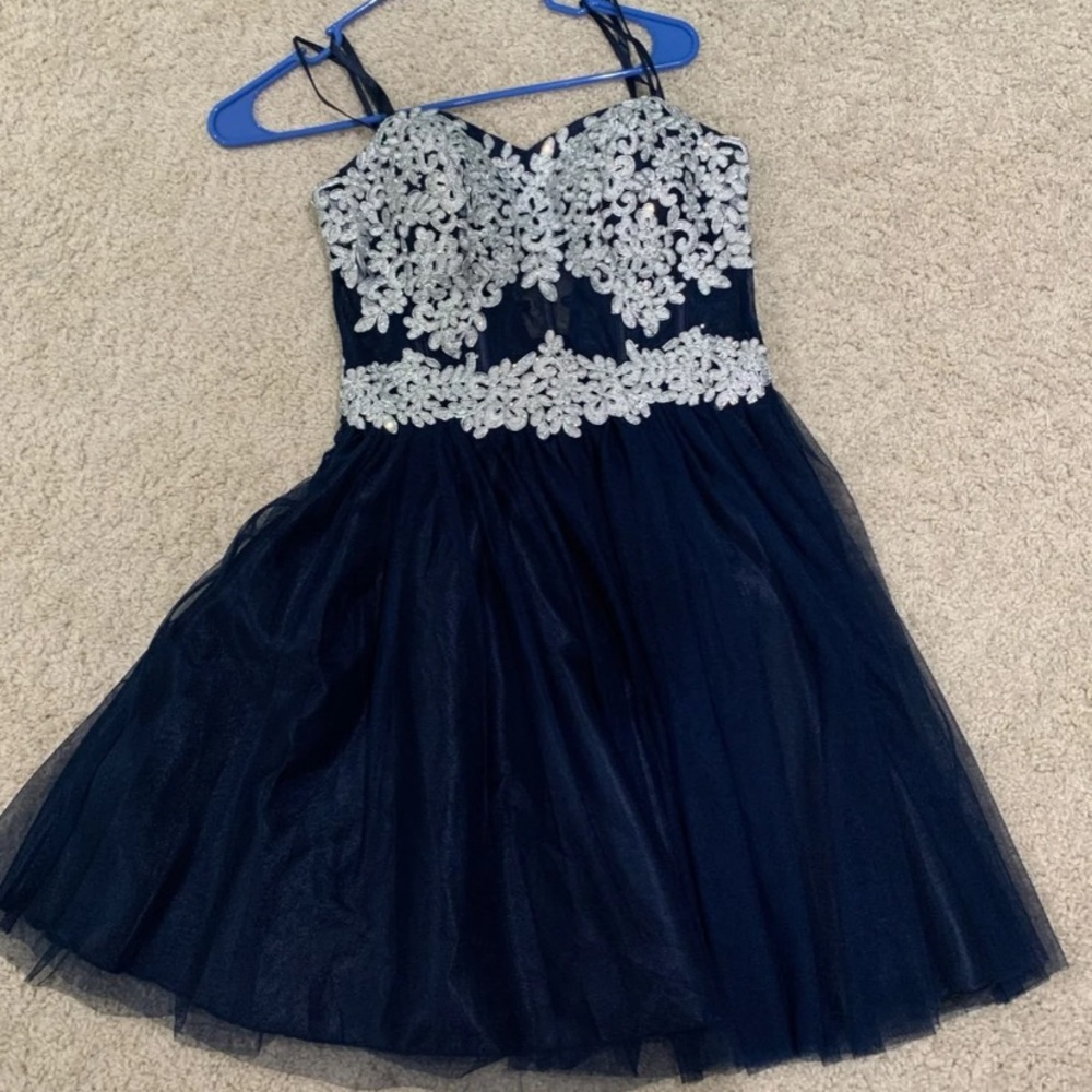 Formal navy blue dress